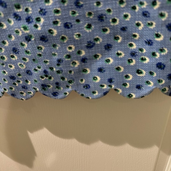 J. Crew Blue Scalloped Edge Basketweave Floral Sheath Dress - Picture 7 of 10